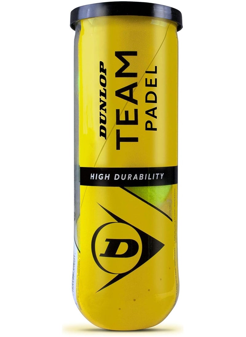 DUNLOP PB Team Padel Balls – 3 Pack, High Performance, Yellow, for Padel  - Image 2