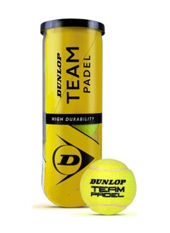 DUNLOP PB Team Padel Balls – 3 Pack, High Performance, Yellow, for Padel  - Image 1