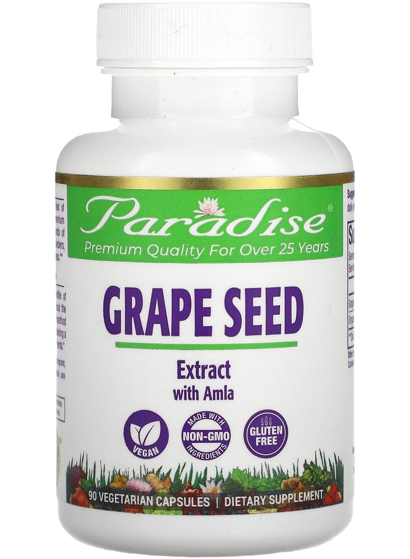 Paradise Herbs Grape Seed Extract with Amla, 90 Vegetarian Capsules