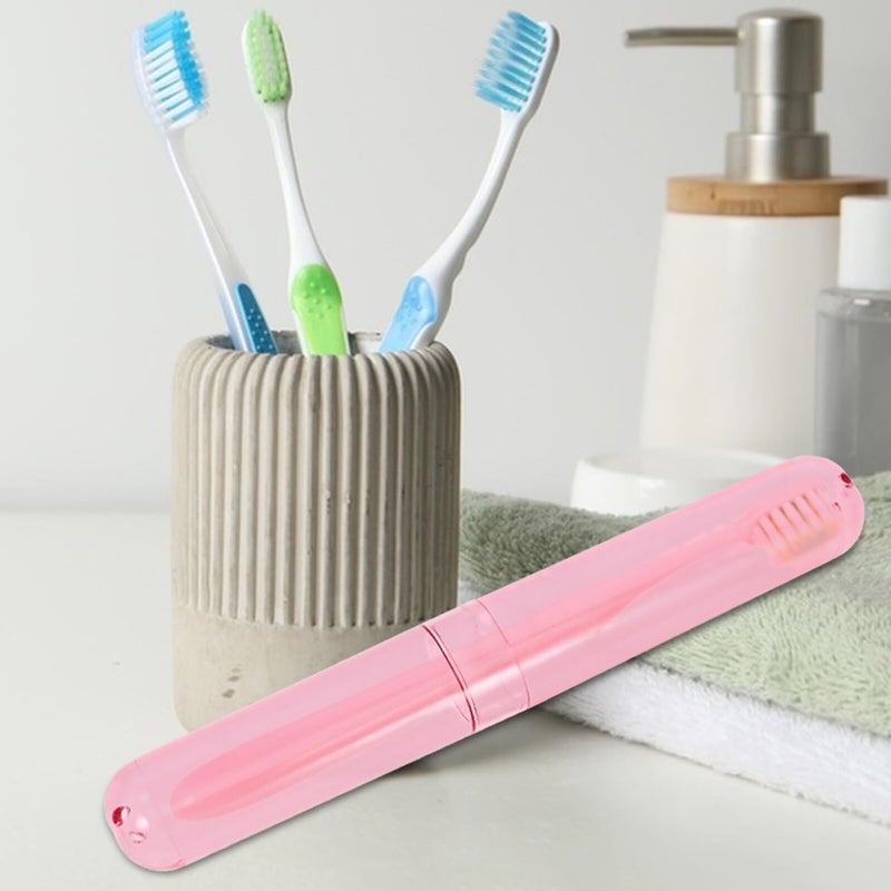 5Pcs Travel Toothbrush Case Set Portable Breathable Holder For Outdoor Use Black - Image 5