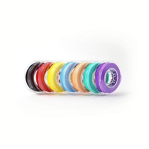 Toybox 7 Pack PLA 3D Deluxe Printer Filament, Dimensional Accuracy +/- 0.02 mm, 0.23kg Spool (0.26 lbs),1.75mm, Grape Purple, Cherry Red, Sesame Black, Mint, Peach, Lemon Yellow, Cotton Candy Blue - Image 1