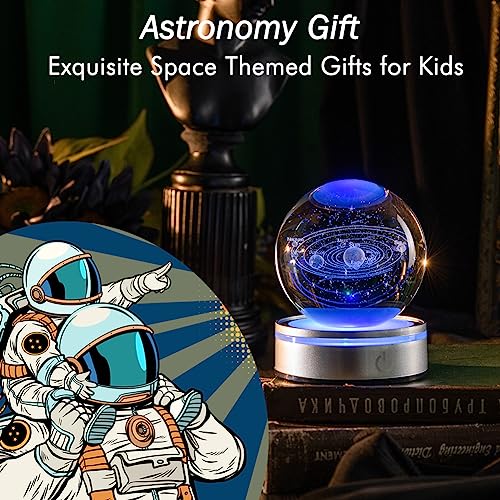 IFOLAINA 3D Solar System Crystal Ball Model Gift Space Astronomy Gift Planets Multicolor Universe Globe Ball Science Astrophysics Gift Night Light Kids Bedroom Adults Gift - Image 3