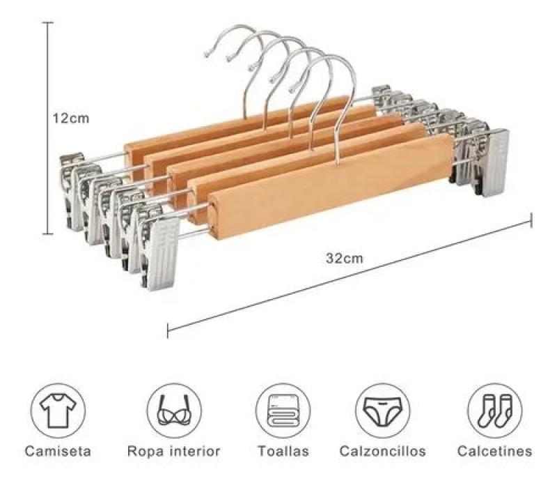 Pants Hangers With 10 Pack Brown Clip Hangers For Pants Skirts And Trousers - Space-Saving Closet Hangers With Secure Grip For Wardrobe Organization - Image 2