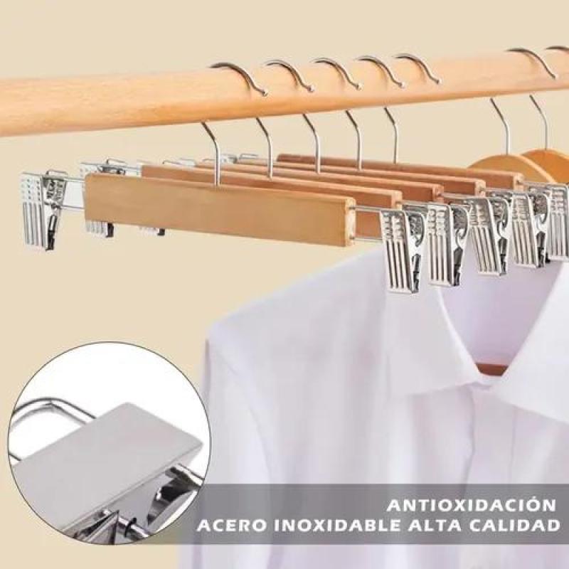 Pants Hangers With 10 Pack Brown Clip Hangers For Pants Skirts And Trousers - Space-Saving Closet Hangers With Secure Grip For Wardrobe Organization - Image 4
