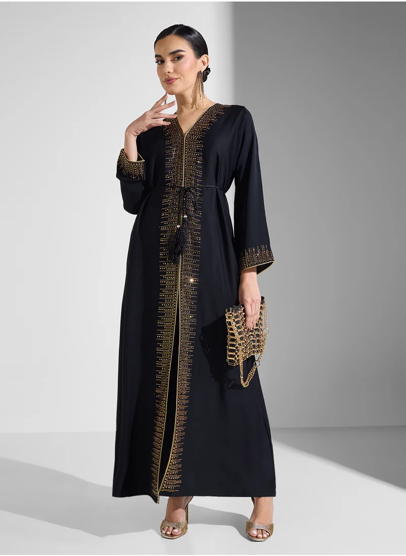 ARABIAN CLOSET Embellsihed Open Abaya