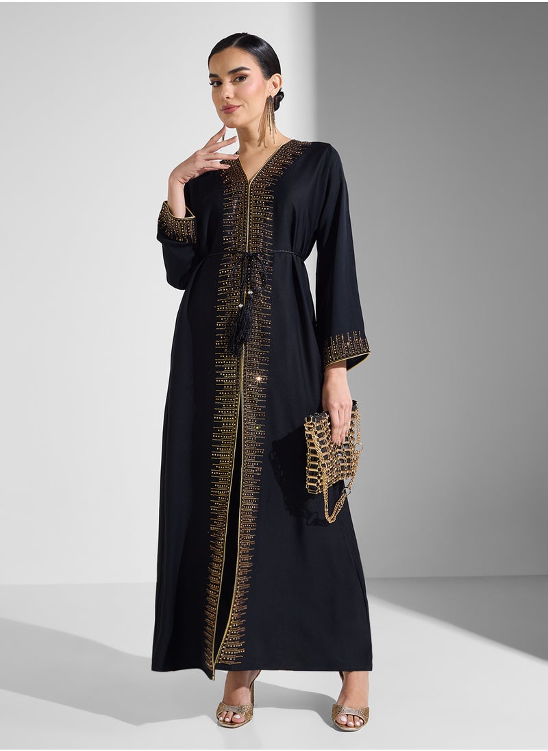 ARABIAN CLOSET Embellsihed Open Abaya  - Image 1