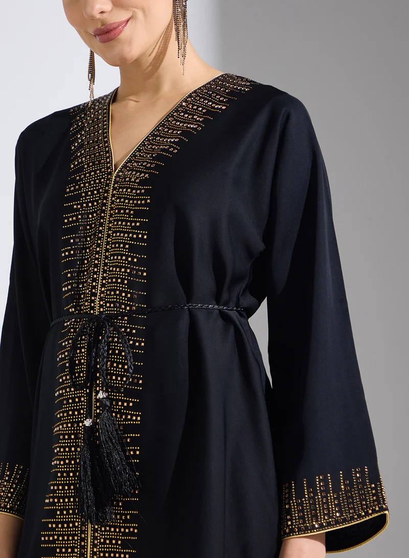 ARABIAN CLOSET Embellsihed Open Abaya