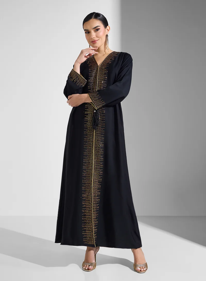 ARABIAN CLOSET Embellsihed Open Abaya
