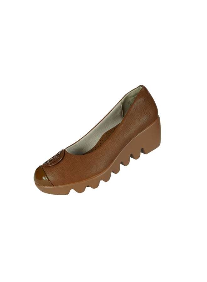 Michelle Morgan 092-2570 Michelle Morgan Ladies Wedge Shoes 219RJB02 Brown  - Image 3