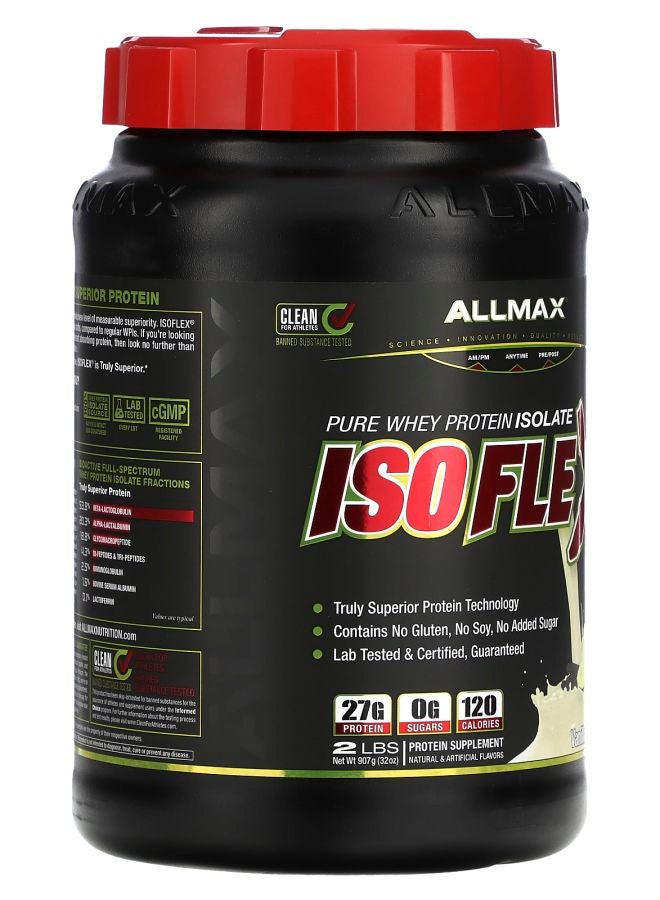 Allmax ISOFLEX® Pure Whey Protein Isolate Vanilla 2 lbs (907 g) - Image 2
