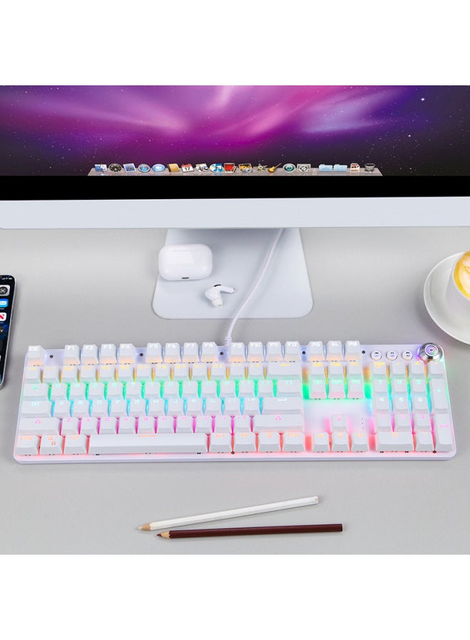 Girl Heart Cute Pink Square Punk Keyboard Round Net Red Wired Real Mechanical Keyboard Green Axis Game