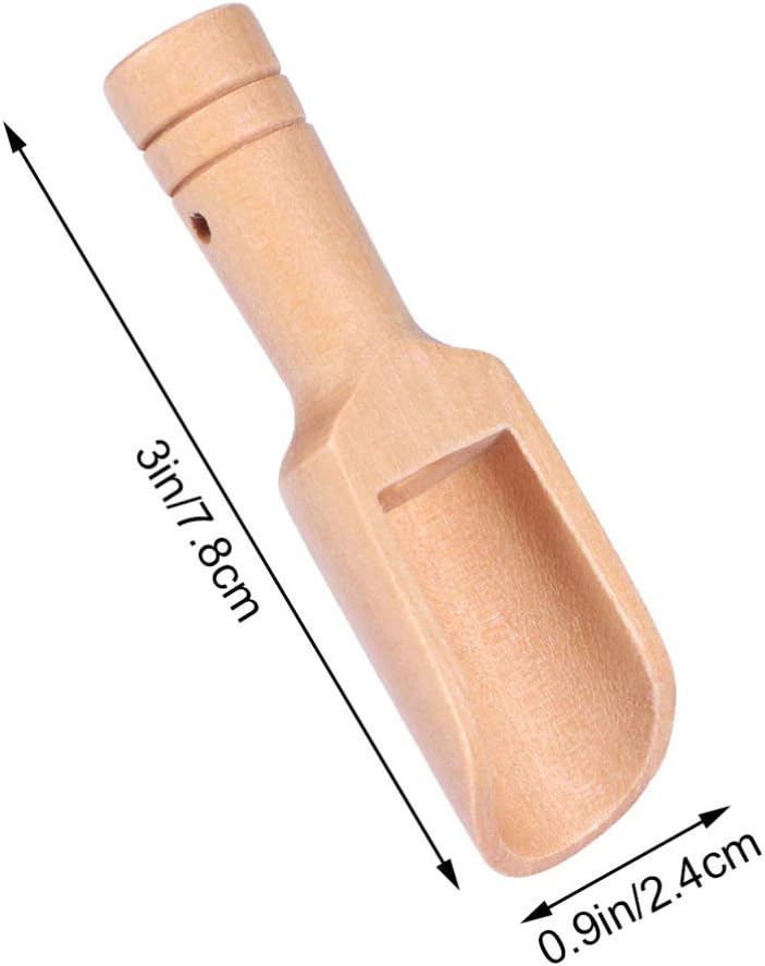 3pcs Mini Wooden Scoops Wood Condiment Spoon Bath Salt Spoon for Washing Powder Candy Spices Laundry Detergent Tea Bean 2. 4x7. 8cm - Image 2