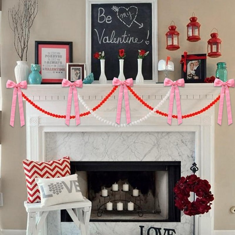 Hongsome 12Pcs Pink Velvet Bows Christmas Tree Decorations,5in x 10in Valentines Day Ornaments for Tree Home Coquette Room Birthday Party Front Door Wedding Holiday Decor - Image 5
