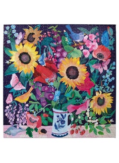 eeboo eeBoo Piece and Love Summer Bouquet 1000 Piece Square Adult Jigsaw Puzzle 23 x 23 When Completed Sturdy Puzzle Pieces for Ages 14 and up  - Image 1