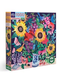 eeboo eeBoo Piece and Love Summer Bouquet 1000 Piece Square Adult Jigsaw Puzzle 23 x 23 When Completed Sturdy Puzzle Pieces for Ages 14 and up  - Image 4