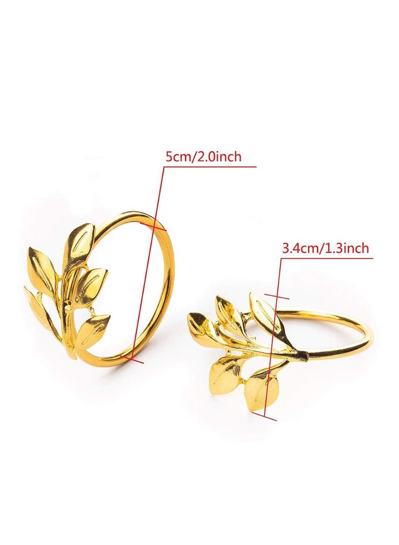 RARELY 6Set Gold Napkin Rings Round Holders  - Image 2