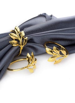 RARELY 6Set Gold Napkin Rings Round Holders  - Image 1