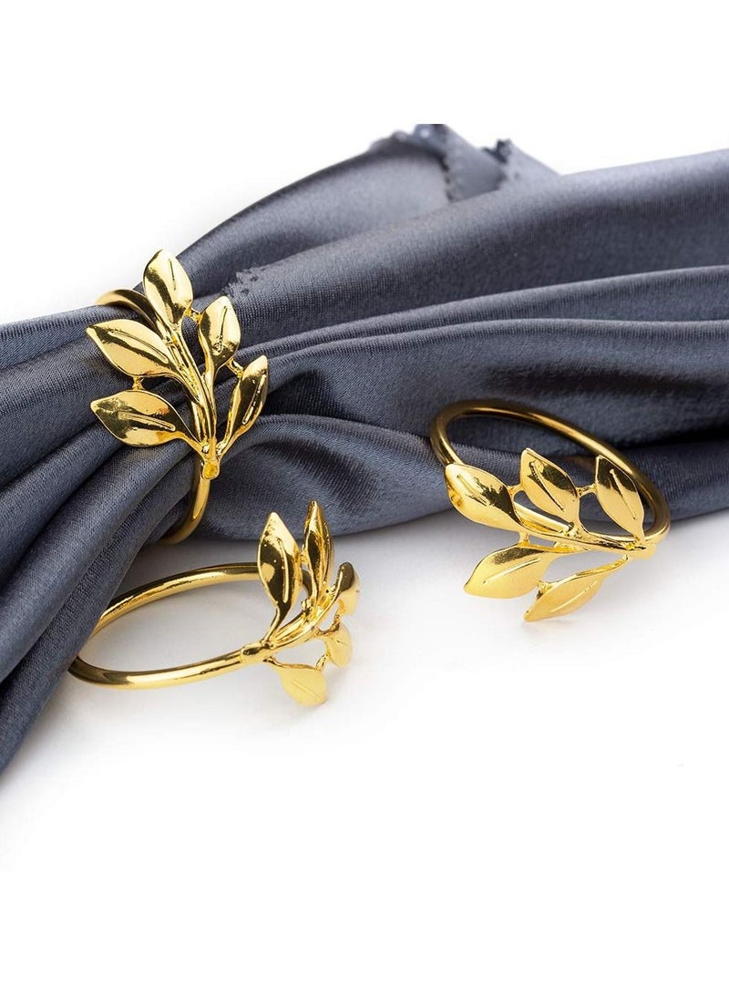 RARELY 6Set Gold Napkin Rings Round Holders  - Image 1