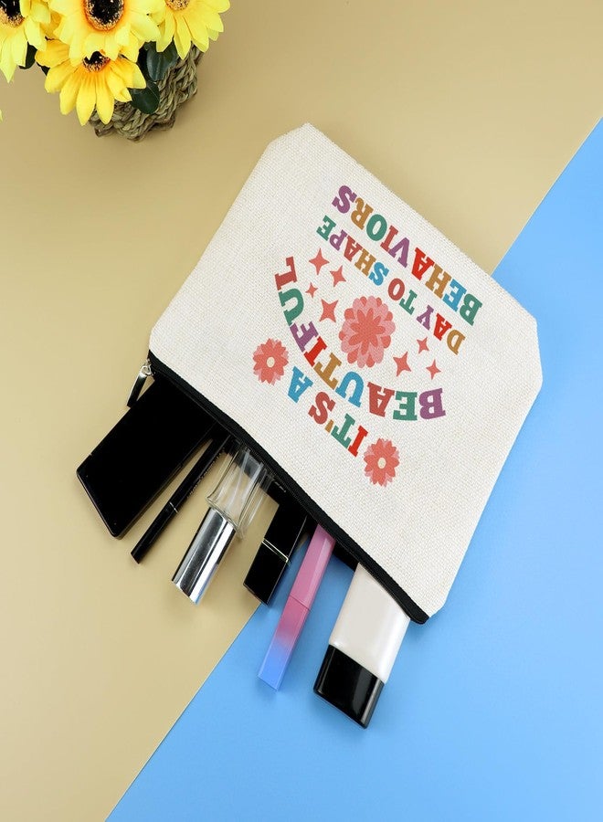 Mikela BCBA Therapist Gift Cosmetic Bag Funny Behavior Therapist Gift Behavior Therapist Appreciation Gift RBT ABA Behavior Analyst Gift Special Education Teacher Gift Travel Zipper Toiletry Bag Makeup Pouch - Image 4