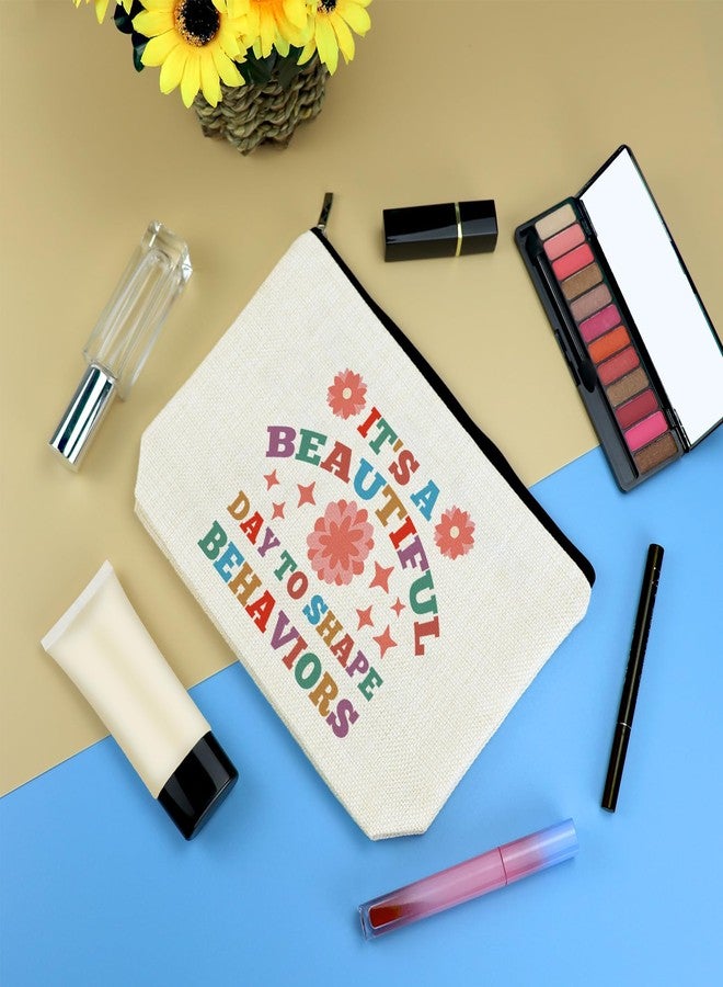 Mikela BCBA Therapist Gift Cosmetic Bag Funny Behavior Therapist Gift Behavior Therapist Appreciation Gift RBT ABA Behavior Analyst Gift Special Education Teacher Gift Travel Zipper Toiletry Bag Makeup Pouch - Image 3