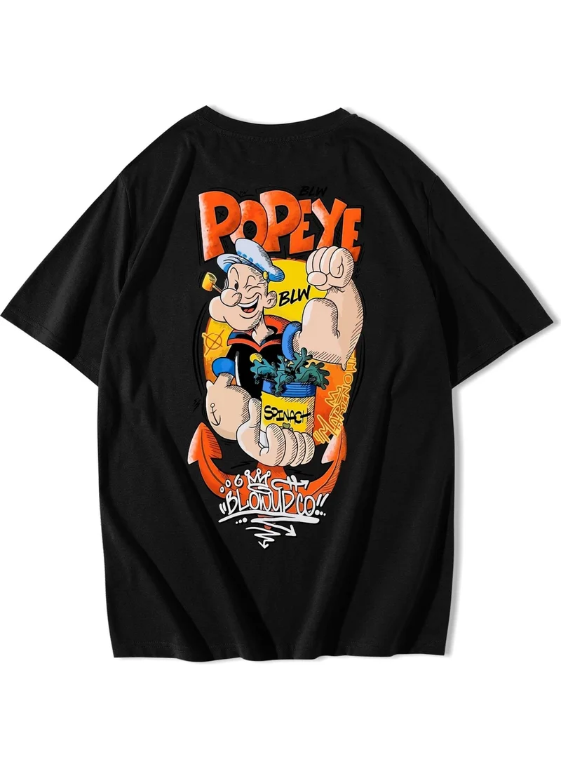 بي ار زد كولكشن Unisex Oversize Popeye T-Shirt