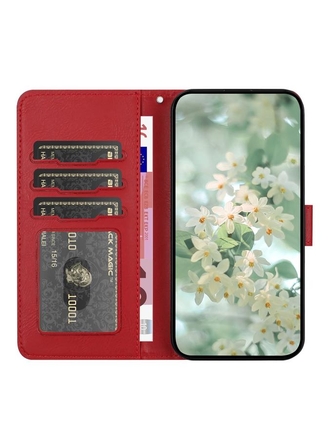 S-TOP Case For iPhone 15 Pro Floral Embossed Pattern Leather Phone Case - Image 3