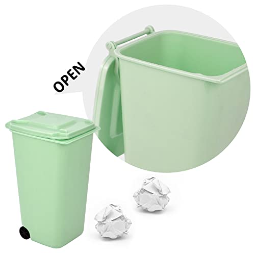 Mugtel Mini Trash Can with Lid Swing Top Small Trash Can Pen Holder for Car Bedroom Office Desktop 22 Fl Oz (2 Pcs Pink and Green) - Image 3