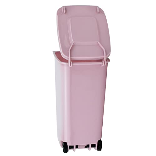Mugtel Mini Trash Can with Lid Swing Top Small Trash Can Pen Holder for Car Bedroom Office Desktop 22 Fl Oz (2 Pcs Pink and Green) - Image 4