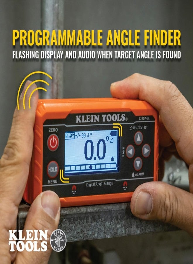 Klein Tools 935DAGL Digital Level Angle Finder with Programmable Angles, Measures 0-90 and 0-180 Degree or Dual Axis Bullseye Ranges - Image 4