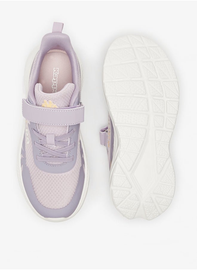Kappa Girls' Colourblock Sports Shoes with Hook and Loop Closure  - Image 4