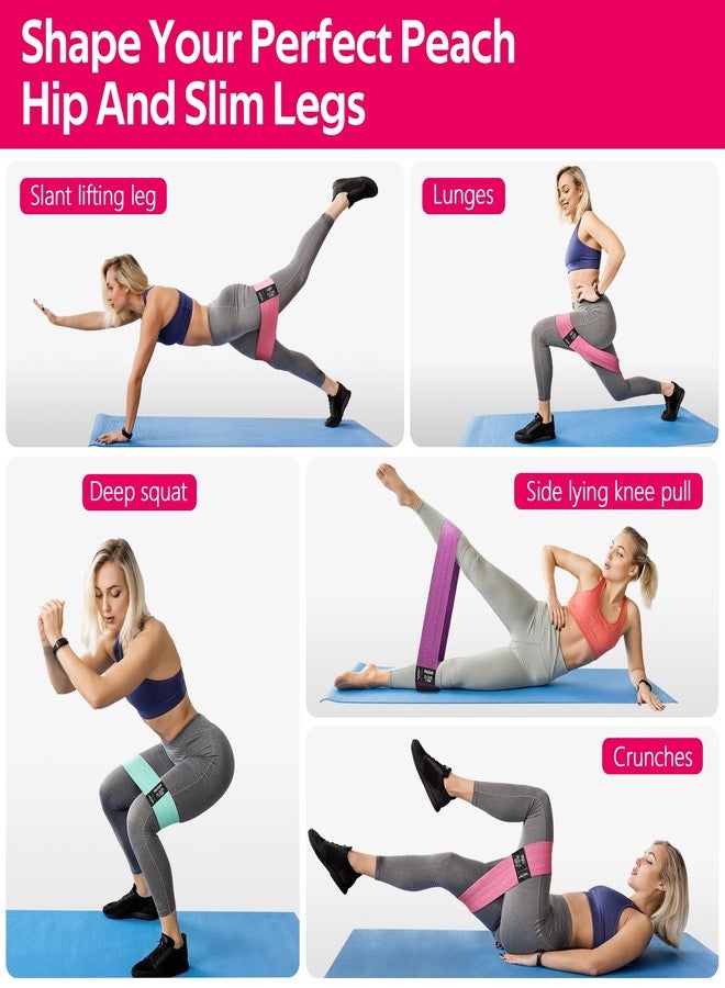 WALITO Resistance Bands for Legs and Butt, Fabric Exercise Loop Bands Yoga, Pilates, Rehab, Fitness and Home Workout, Strength Band for Booty - Image 5
