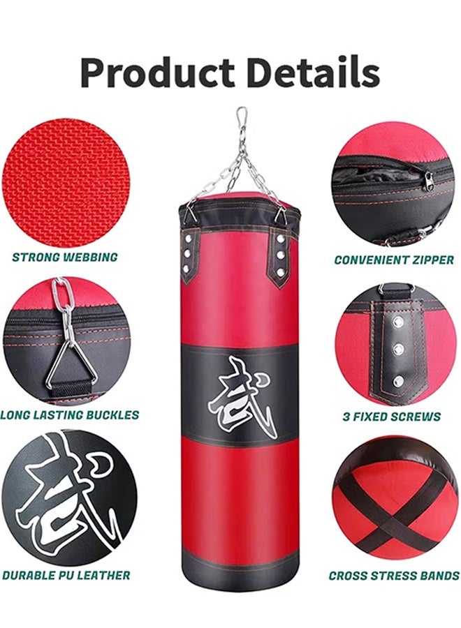 YelaJoy Punching Bag Set for Adults, Heavy Boxing Bag Set with 12 OZ Boxing Gloves, Wall Mount,Suitable for MMA Karate Kickboxing Boxing Muay Thai Training at Home or Gym（Red） - Image 2