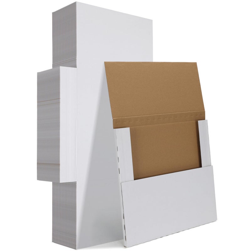 HORLIMER 12.8x12.8x1 Vinyl Record Shipping Boxes Set of 25, White Corrugated Cardboard Mailer Box for Mailing, Packaging, Moving Storage - Image 1