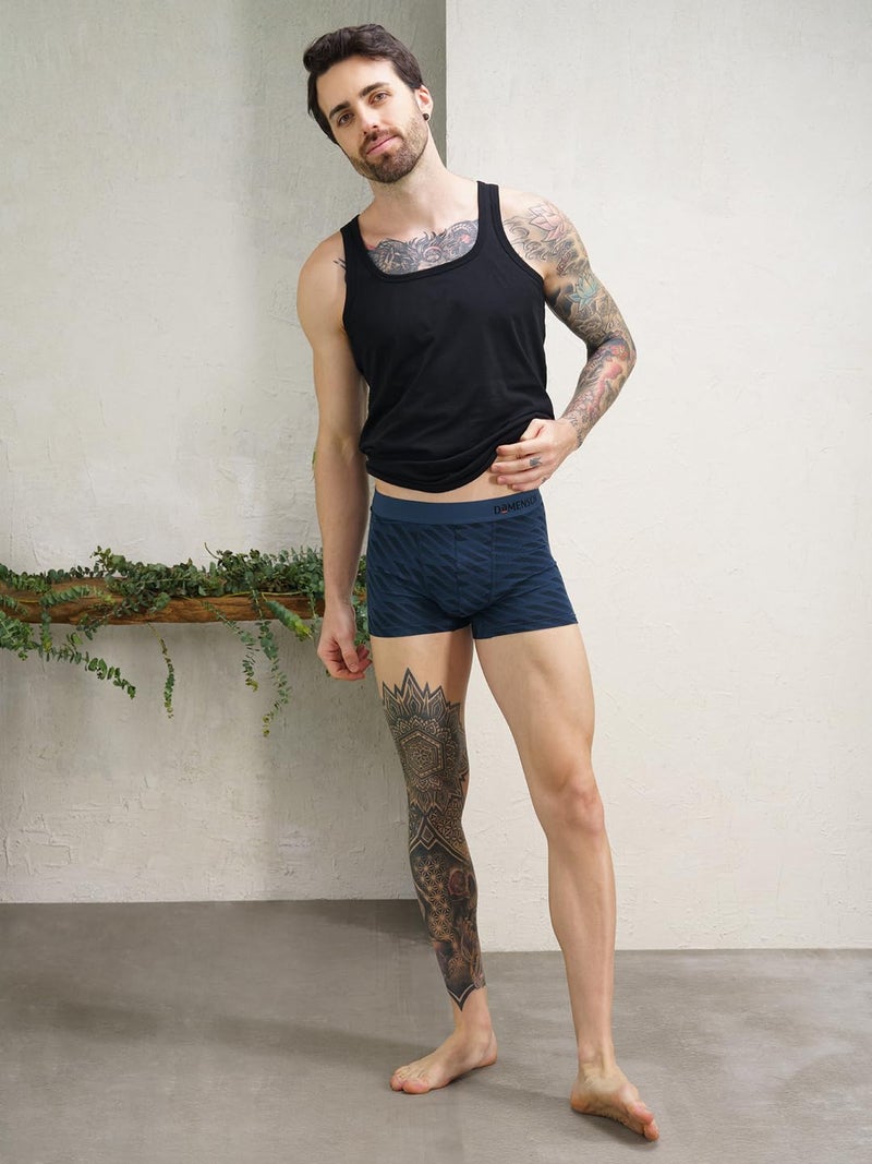 DAMENSCH Men Deo-Soft Supima Modal Trunks-Pack of 1-Comet Blue-Medium - Image 3