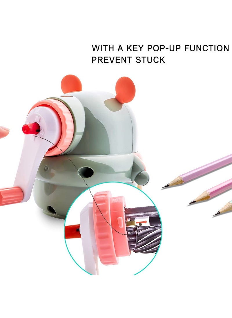 Y&D Pencil Sharpener Creative Cute Children's Hand-cranked Learning Stationery Labor-saving Non-slip Bottom Seat is Easy to Use and Safe for School Students' Office  - Image 4