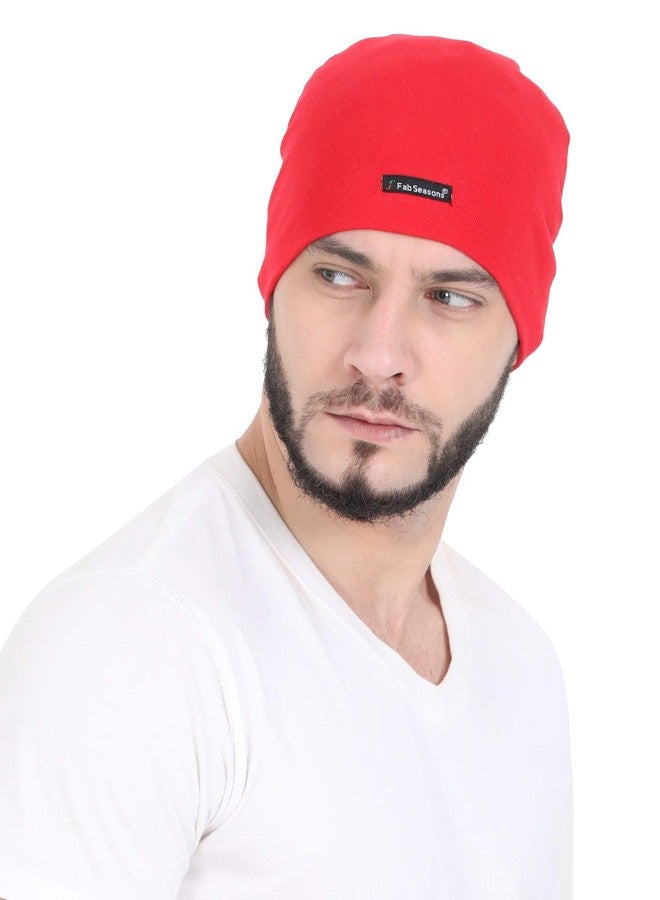 FabSeasons Unisex Cotton Cap (WC48_Red_Free Size) - Image 2