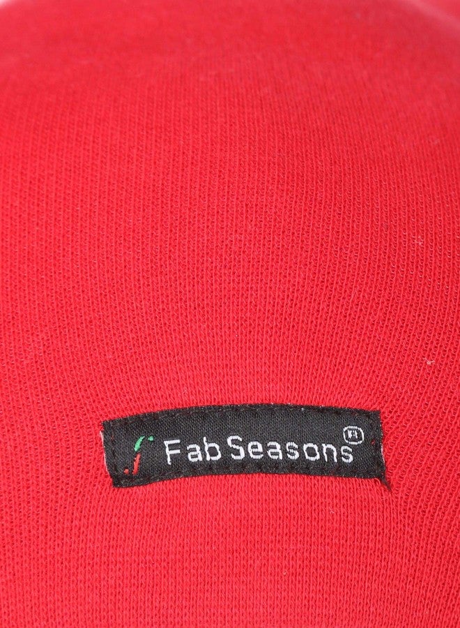 FabSeasons Unisex Cotton Cap (WC48_Red_Free Size) - Image 4