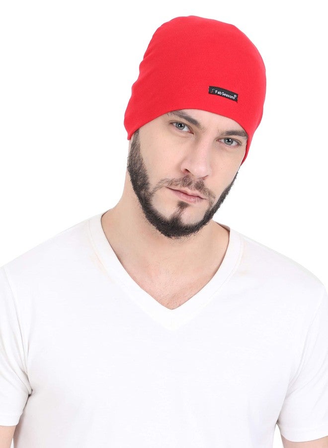 FabSeasons Unisex Cotton Cap (WC48_Red_Free Size) - Image 1