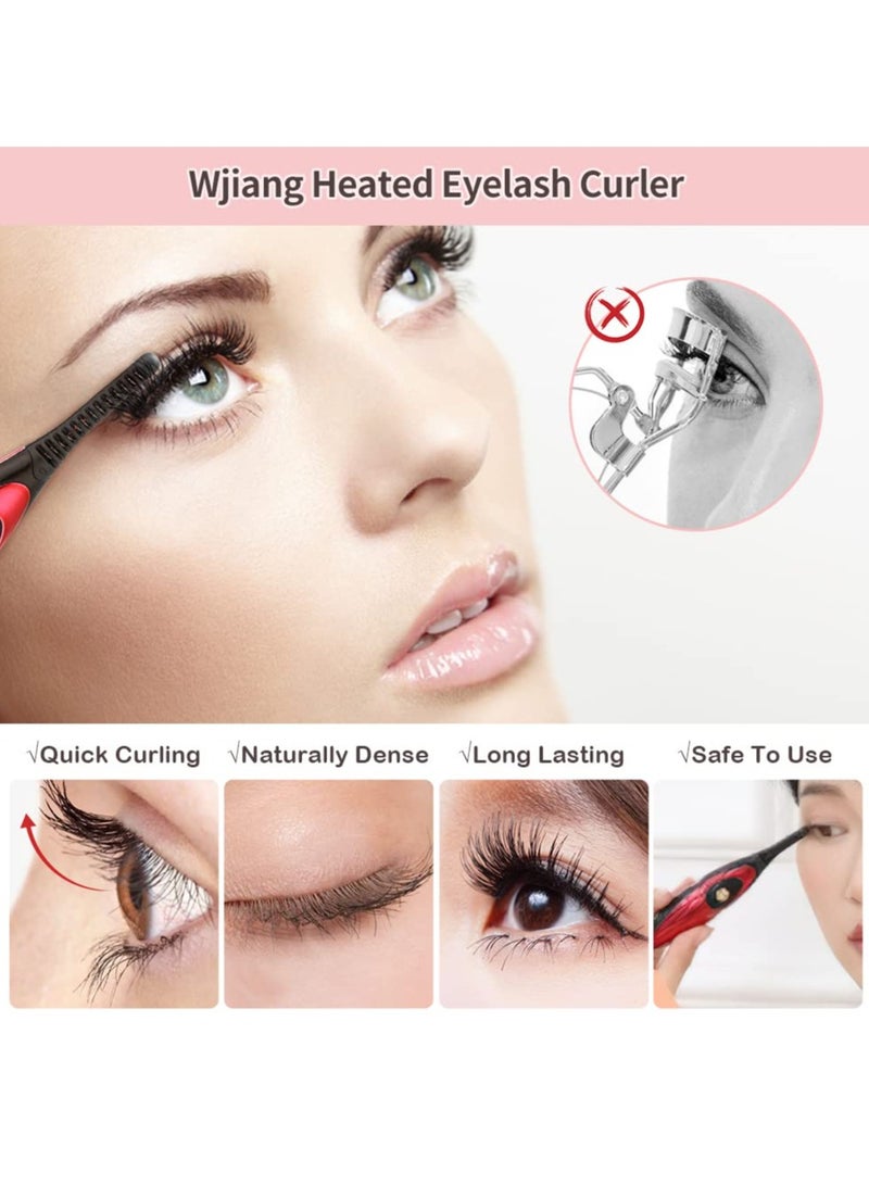 SYOSI Heated Eyelash Curler, Portable USB Rechargeable Lash Curler, 2 in 1 Duble-Sided Electric Eyelash Curler Kit with Eyelash Comb, Long Lasting Eye Beauty Makeup Tool, 4 Temperature Adjustable - Image 4