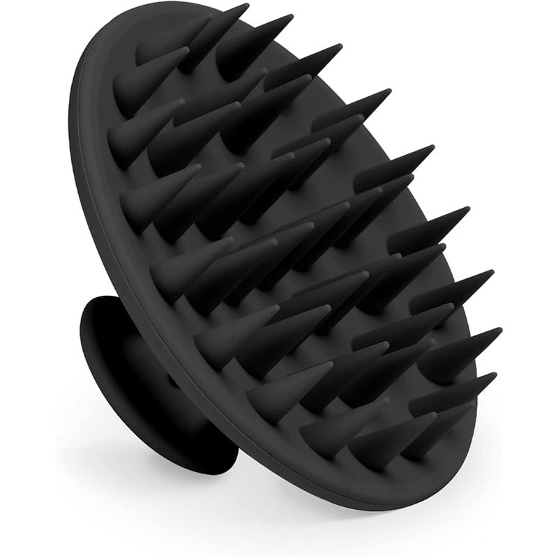 Meartchy Silicone Scalp Massager Shampoo Brush, Scalp Brush for Hair Growth & Dandruff Removal, Hair Scrubber Scalp Stimulator Exfoliator Brush with Soft Bristles for Wet Dry Scalp Care (Black) - Image 1