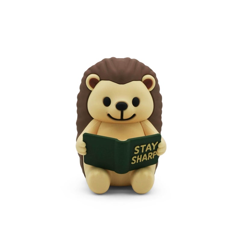 GOOFBALLS Little Readers - Cute Figurines for Bookshelves, Desks, Terrariums & Home Decor - Book-Loving Animal Statues - Hedgehog - Image 1