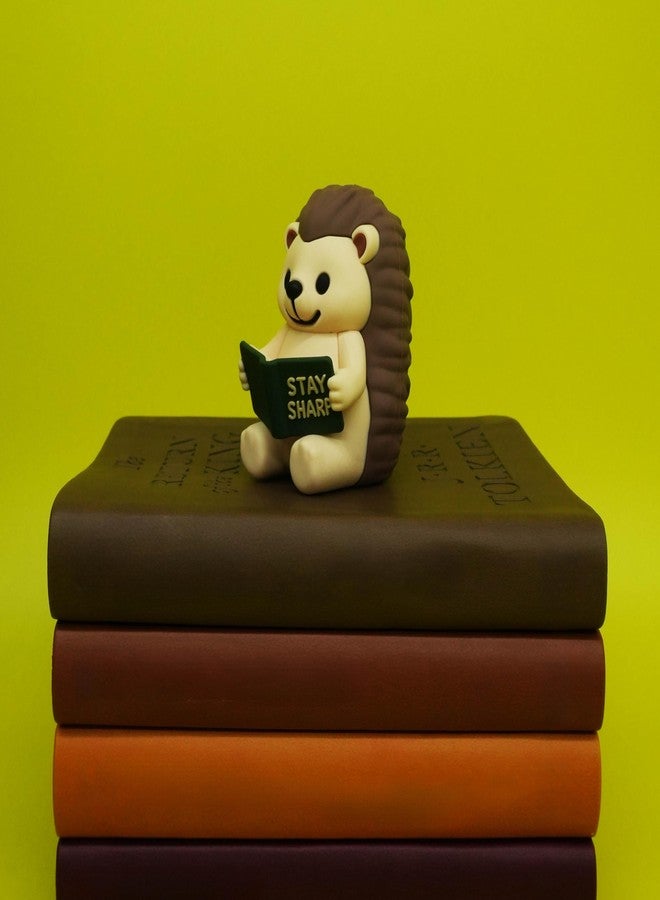 GOOFBALLS Little Readers - Cute Figurines for Bookshelves, Desks, Terrariums & Home Decor - Book-Loving Animal Statues - Hedgehog - Image 4