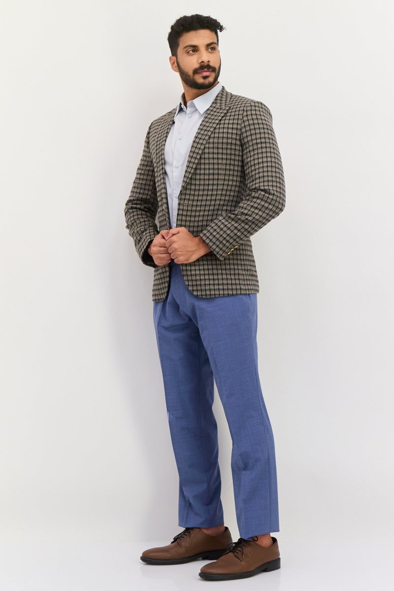Asos Design Men Skinny Fit Checkered Semi-Formal Blazer, Brown Combo  - Image 3