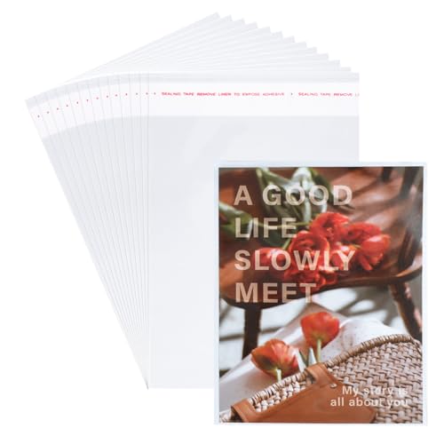 Miraclekoo 200Pcs 412 x 612 Inch Resealable Cello Cellophane BagsThick Clear Plastic Sleeves Fit A4 Envelope 4X6 Cards Toploaders Prints Photos Treats Cookie Candy - Image 2