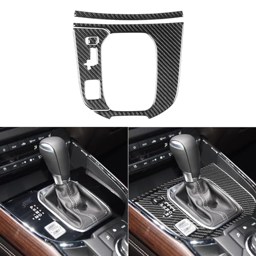 PJFUS Real Premium Carbon Fiber Sticker Car Center Console Gear Shift Transmission Panel Trim Compatible with Mazda CX-9 CX9 2016 2017 2018 2019 2020 2021 2022 2023 Auto Interior Accessories Black - Image 1