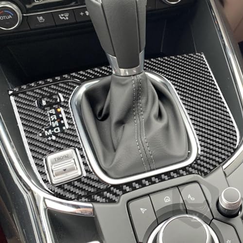PJFUS Real Premium Carbon Fiber Sticker Car Center Console Gear Shift Transmission Panel Trim Compatible with Mazda CX-9 CX9 2016 2017 2018 2019 2020 2021 2022 2023 Auto Interior Accessories Black - Image 3