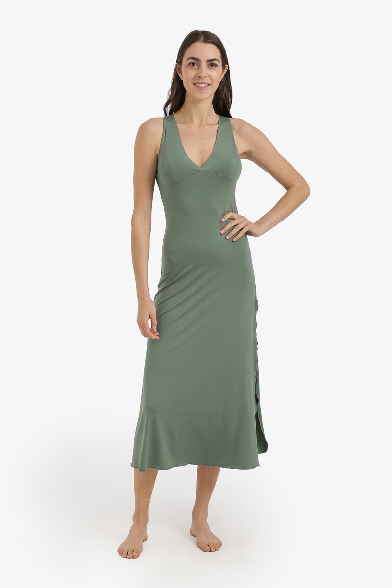 Carina Side-Slit Midi Nightgown - Image 1