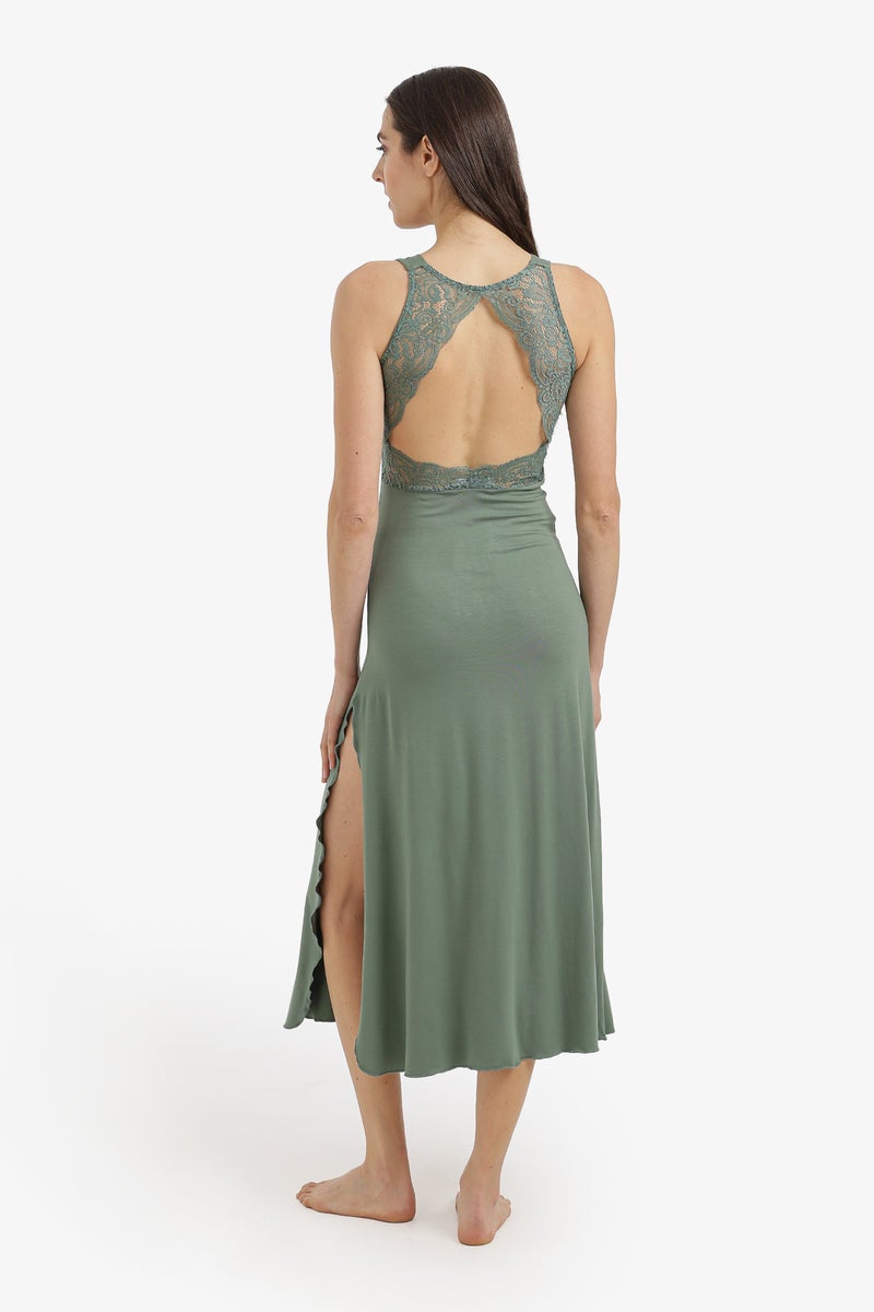 Carina Side-Slit Midi Nightgown - Image 3