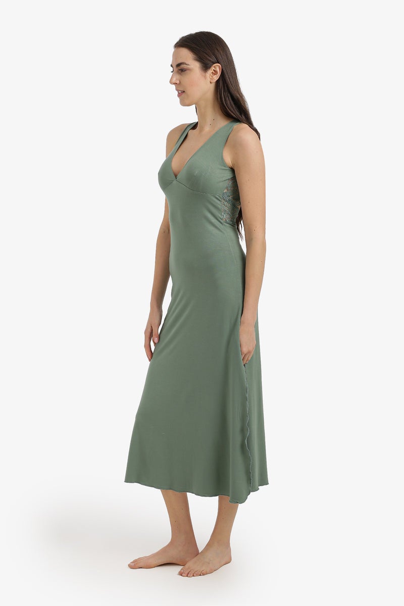 Carina Side-Slit Midi Nightgown - Image 2