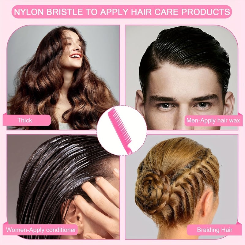 6 Pack Macaron Color Series Long Handle Soft Bristle Straight Hair Comb Voluminous High Crown Top Massage Comb Pointed Tail Braiding And Parting Comb For Men And Women Styling Tool - Image 2